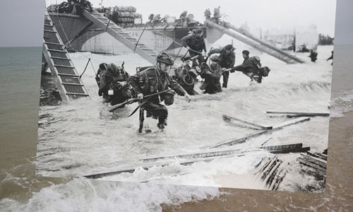 Ngày 6/6/1944, quân Đồng minh đã thực hiện cuộc đổ bộ D-Day lịch sử vào các bãi biển vùng Normandy nước Pháp. Trong ảnh là bãi biển Saint Aubin sur Mer, Pháp được gọi với mật danh là bãi biển Juno trong  cuộc đổ bộ D-Day. 73 năm trước, lực lượng Quân đội Hoàng Gia Anh được giao nhiệm vụ đánh chiếm bãi biển này.